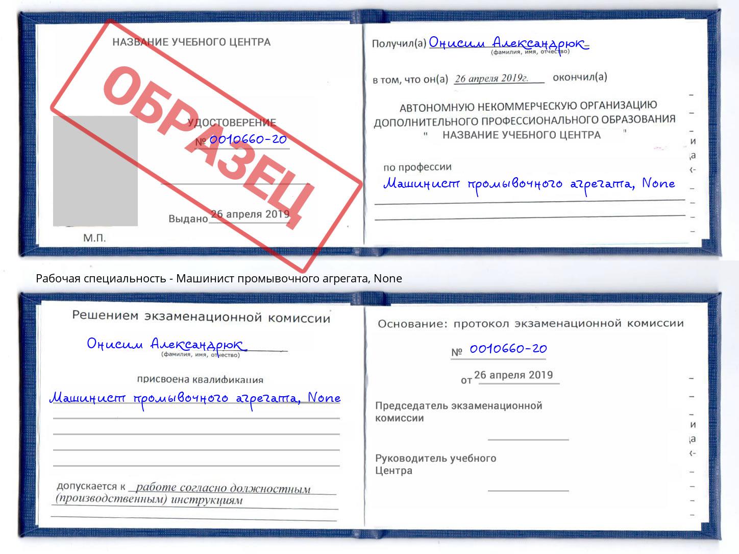 корочка None Машинист промывочного агрегата Сибай