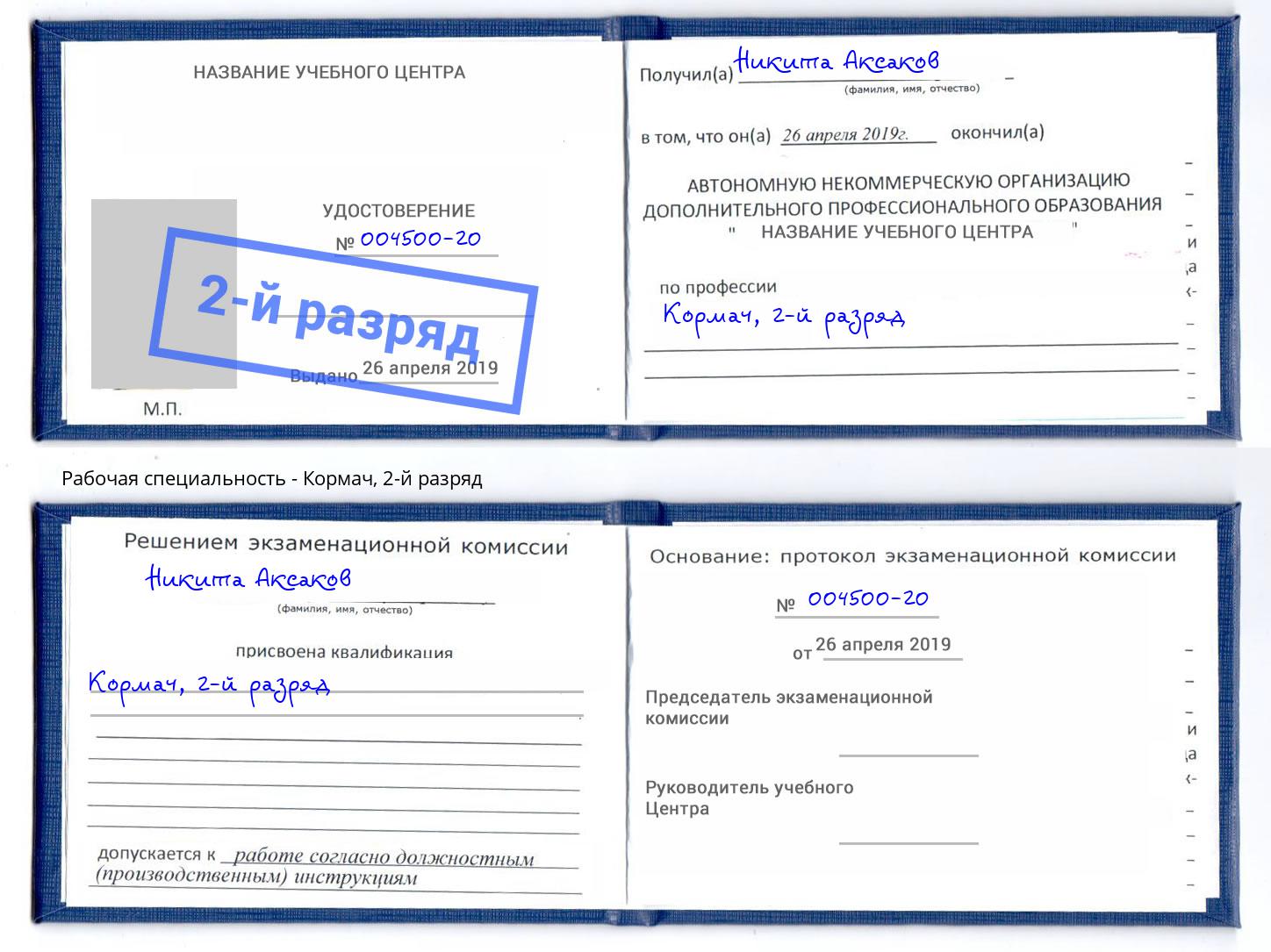 корочка 2-й разряд Кормач Сибай